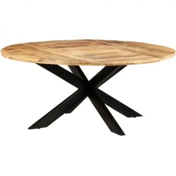 Round Rough Mango Wood Dining Table 175x75 cm (68.9x29.5)