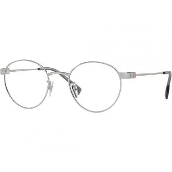 Burberry BE1384TD Asian Fit 1005 Gafas Recetadas para Hombre Plateadas, Armazones de metal, color plateado, ajuste asiático, lentes recetados de 50 mm