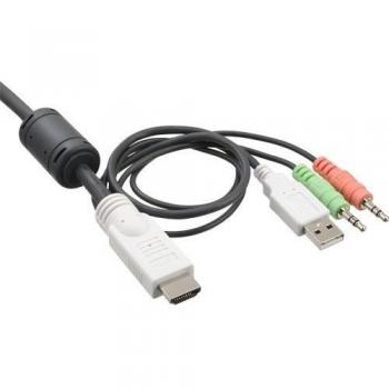 Interruptor KVM InLine® 2 Puertos HDMI USB con Audio y Cables Integrados