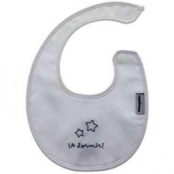 Babero Redondo Con Velcro A Dormir Blanco 16x19 cm