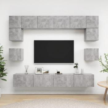 Muebles de pared de TV 8 piezas aglomerado color 100 x 30 x 30 cm