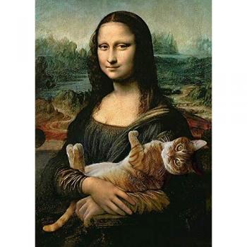 Trefl 500 Piece Jigsaw Puzzle Leonardo Da Vinci: Mona Lisa and Purring Kitty