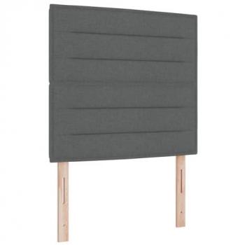 Cabecera LED con Luces de Tira, Gris Oscuro, 100 cm, Tela