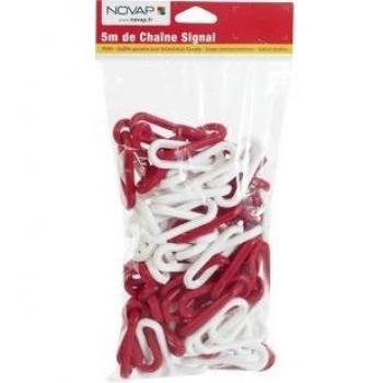 Cadena de señalización prediseñada de 5 m en polietileno Roja/Blanca Ø 6 mm