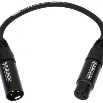 Whirlwind MK Series Accusonic+2 Microphone Cable XLRF to XLRM 1'