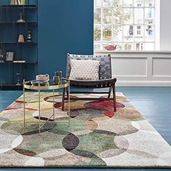 Alfombra de salón Esprit Modernina circular vintage en tonos cálidos 170x120 cm, suave y de diseño moderno