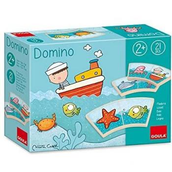 Goula- Dominó Oscar en el Mar - Juego de mesa dominó de madera con ilustraciones de animalitos del mar a partir de 2 años