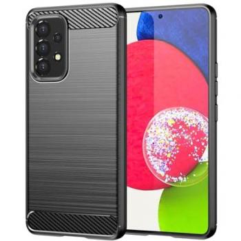 Funda para móvil Oppo A54 5G/A74 5G/A93 5G Antigolpes Silicona Negra Diseño Fibra de Carbono Resistente Absorción de Choque Compatible Carga Inalámbrica