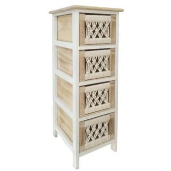 Cajonera Muebles Cajonero 4 Cajones Mueble Auxiliar Marrón 30x26x80cm - Signes Grimalt