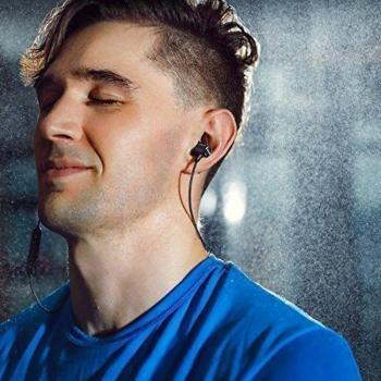 Anker SoundBuds Slim, Auriculares Bluetooth 4.1 estéreo, magnético on funda delgada y ligera, resistente al agua deporte auriculares con micrófono, color negro