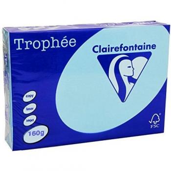 Trofeo de papel multifuncional Clairefontaine, A4, azul, 250 hojas de colores suaves