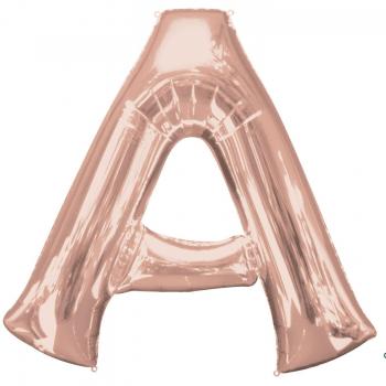 amscan 3656401 Supershape - Letra A, Color Oro Rosa