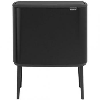 Brabantia Bo Touch Bin Cubo de Basura, Negro Mate, 3 x 11 litros