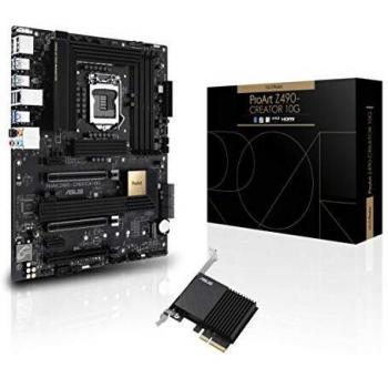 ASUS PROART Z490-CREATOR 10G - Placa Base de Creación de Contenido ATX Intel de 10a Gen LGA 1200 con VRM de 12+2 Fases, DDR4, LAN 10G, 2.5G LAN, Thunderbolt 3 de Tipo C, Dos M.2, USB 3.2 Gen 2