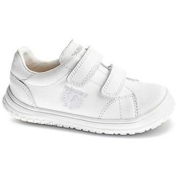 Zapatillas Deportivas Pablosky para Niño de Piel en Color Blanco con Cierre Adherente