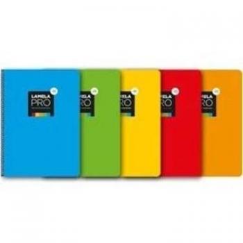 Cuaderno Lamela espiral 100 hojas folio cuadrícula 3x3 con margen surtido -paquete 5u-
