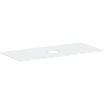 Consola Hansgrohe Xevolos E 1180x550 mm con recorte central para lavabo sin agujero para grifo, color blanco mate