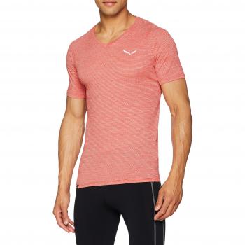 SALEWA puez 2 Dry M S/S tee Camisetas, Hombre, PUEZ 2 Dry M S/S tee, Bergrot Melange