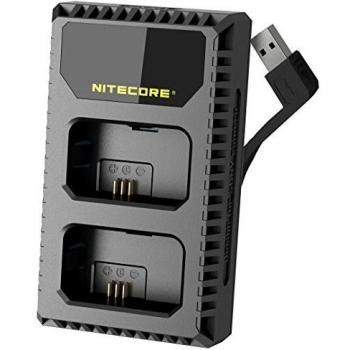 NITECORE USN1 Digital Dual Slot Travel Camera Charger for Sony NP-FW50 Batteries Compatible with Sony Alpha a5000, a5100, a6000, a6300, a6500, a7 Series (a7
