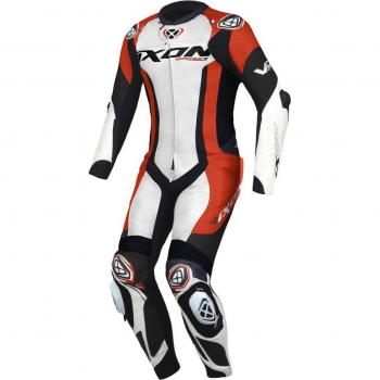 Ixon Vortex 3 Mono de Cuero para Moto de 1 Pieza - Negro, Blanco y Rojo (2XL)