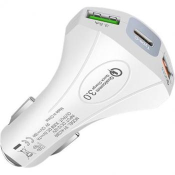 Cargador de coche rápido 3.5A QC 3.0, adaptador de encendedor USB dual para teléfono y DVR MP3