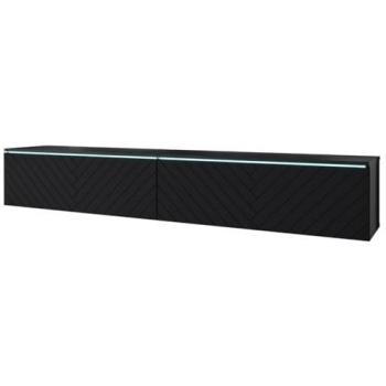 Mesa de TV Sarasota 166 LED, Grafito y Negro, 180x30x33cm