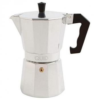 Cafetera Italiana Quid de Aluminio para 3 Tazas con Asas de Baquelita y Normativa de Seguridad Garantizada