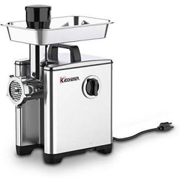 Kitchener - Heavy Duty Commercial Grade Electric Stainless Steel High HP Meat Grinder - #8 240lbs/Hour