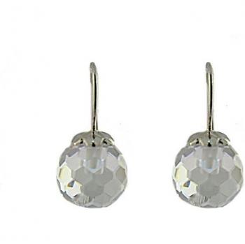 Pendientes Luxenter de plata de ley 925 con cristal de roca y madreperla, acabado en baño de rodio