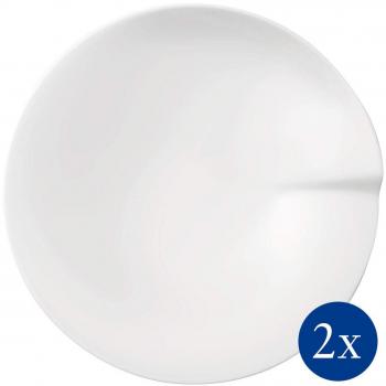 Villeroy & Boch Passion Pasta Plate M, Set of 2, 27.2 cm, Premium Porcelain, White, 2 Pieces