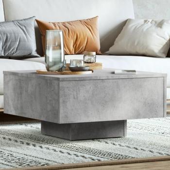 Mesa de centro de hormigón gris 60x60x31,5 cm de madera multicapa y madera de ingeniería vidaXL