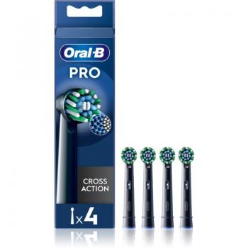 Oral-B Pro CrossAction Toothbrush Replacement Heads, Black, 4 Pack