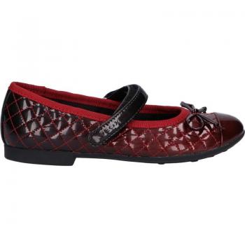 Bailarinas Geox para Niña Plie en Rojo Oscuro y Negro, Talla 33 EU