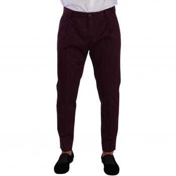 Dolce & Gabbana Purple Cotton Tapered Chinos Dress Pants - IT48 | M