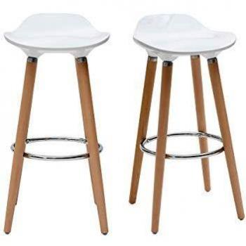 Taburete de bar diseño escandinavo blanco lote de 2 Gilda