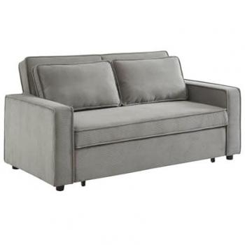 Sofá Cama de Pana Chill de 3 Plazas, Gris Claro, 172.5x91.5x88.5 cm