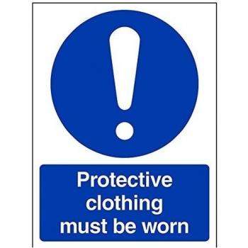 vsafety 44024 an-s obligatorio Catering señal, autoadhesivos,ropa protectora debe llevarse, Portrait, 150 mm x 200 mm), color azul