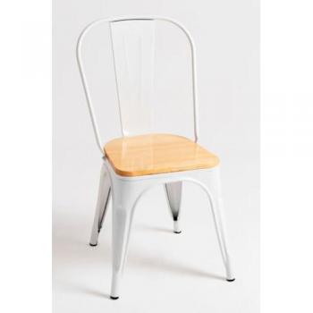 Pack 2 Sillas Torix Madera Natural - Color Blanco, Acero Reforzado, Diseño Moderno, Ideal para Comedor
