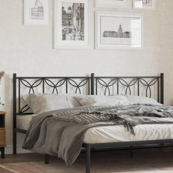 Cabecero de metal negro 200 cm vidaXL con diseño moderno, estructura robusta, acabado en color negro mate, compatible con camas de tamaño estándar y fácil instalación