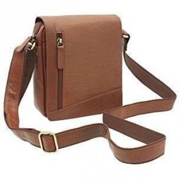 VISCONTI Bolso de Viaje/Mensajero de Cuero Compacto S7 Canela