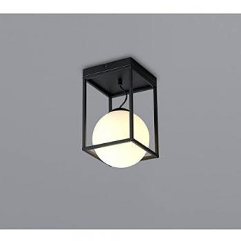 Lámpara semiplafón negra DESIGUAL, 1 luz E27, diseño corto y esférico