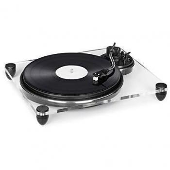 Tocadiscos Auna Pureness Acrílico 33 1/3 + 45 RPM con Preamplificador y Control de Pitch