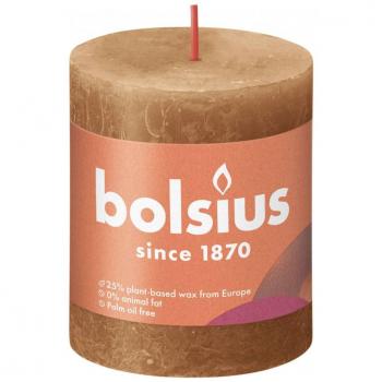 Bolsius Velas Rústicas Shine 4 Unidades Marrón Especiado 80x68 mm
