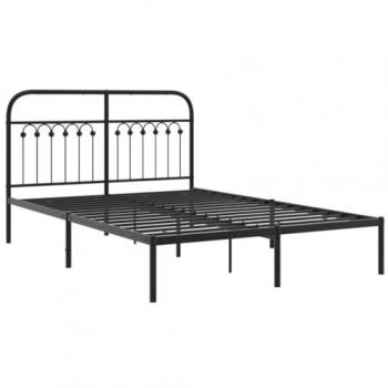 Estructura de cama con cabecero de metal negro 140x190 cm vidaXL