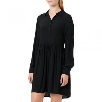 Vestido Camisero de Manga Larga VIFINI Negro con Estampado Floral para Mujer