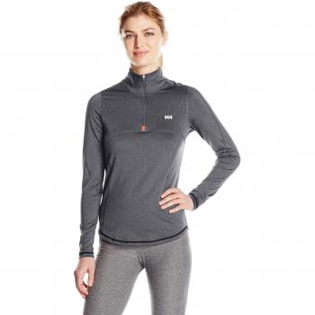 Helly Hansen Aspire Flex 1/2 Zip Camiseta, Mujer, Gris Oscuro, XL