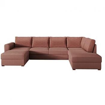 Sofá rinconero Comfivo 261, Función de descanso, Caja de ropa de cama, 305x188x85cm, Velvet Venus y Magic Velvet