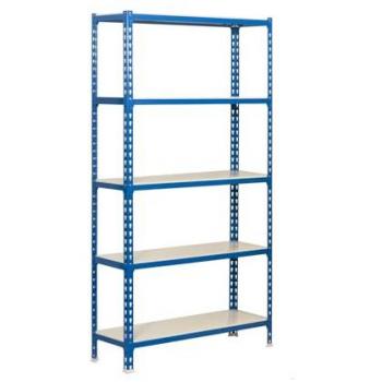 Estantería Metálica Simonclick Superplus 5 Estantes 200 kg Azul/Blanco 2000x1100x300 mm