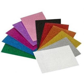 Faibo Láminas Eva Purpurina Plata 20x30cm - Bolsa de 3 unidades