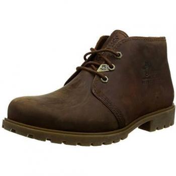 Panama Jack Men's Dark Brown Leather Ankle Boots - Comfortable, Adjustable, Cushioned Insole